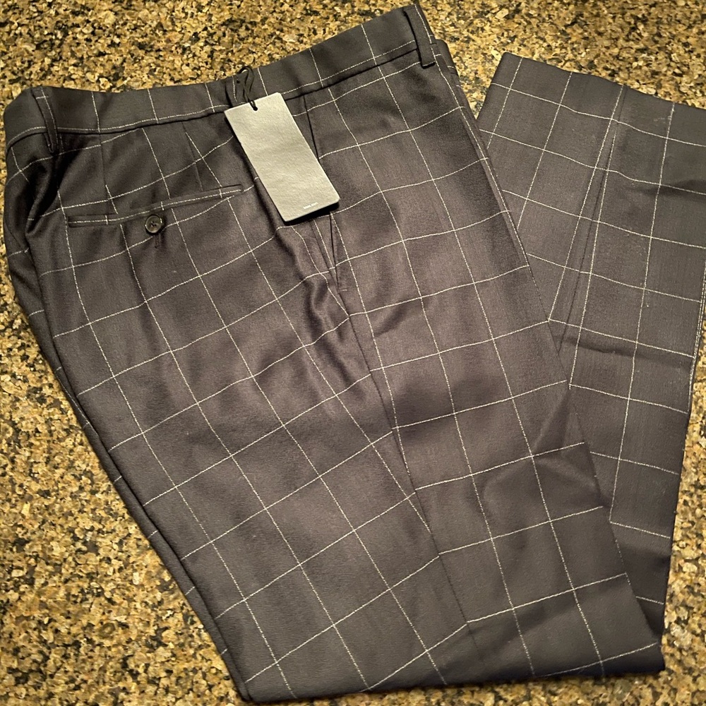 Hugo Boss windowpane trousers - NWT, Size 36" Waist